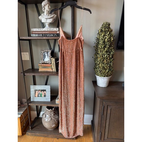 retrofete Katya Sequin Maxi Dress Bronze Womens Size Medium - Picture 8 of 10